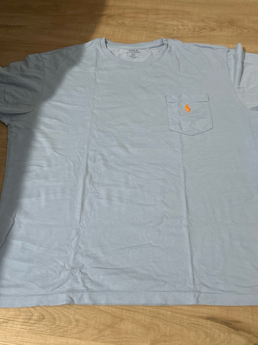 Polo by Ralph Lauren Light Blue Short Sleeve Pocket Tee with Orange Pony
